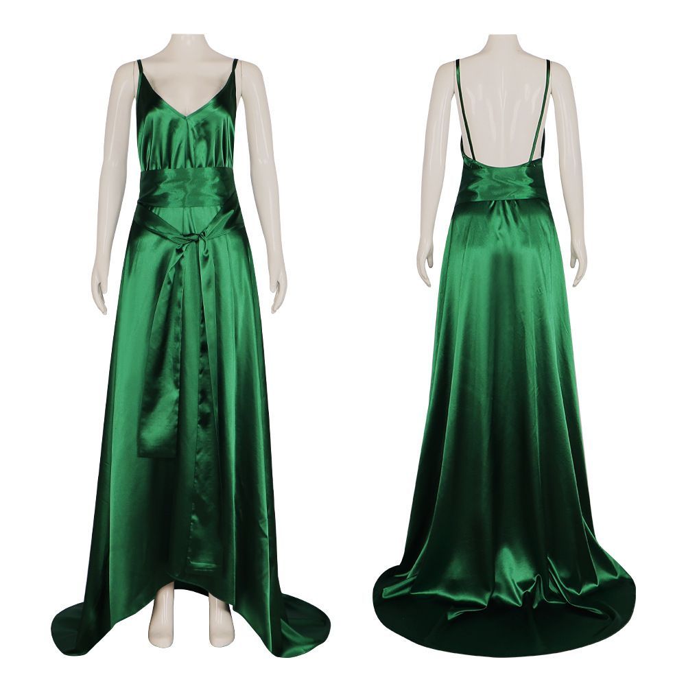 Emerald Satin Camisole Dress - - Evening Gown recension och pris