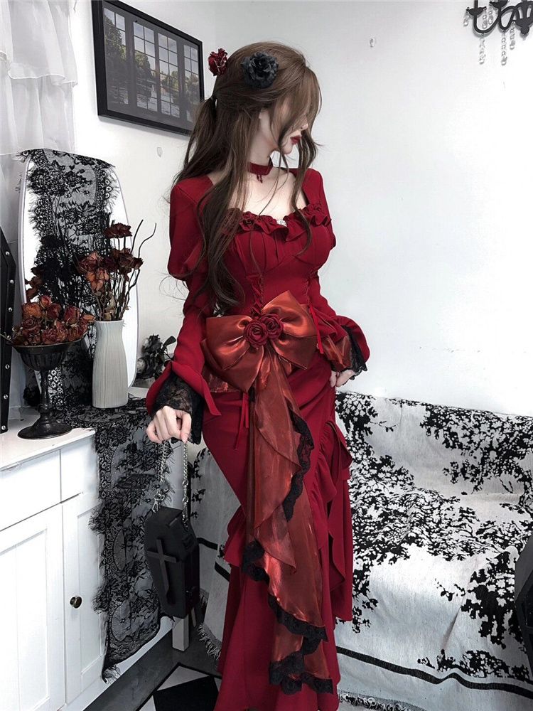 Spring Red Vintage Dress Women - Women'S Red Formal Wear recension och pris