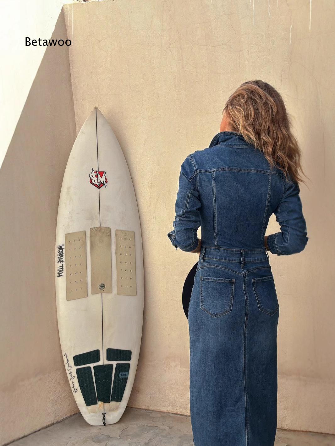 Black Denim Midi Dress For Wom - Midi Dress recension och pris