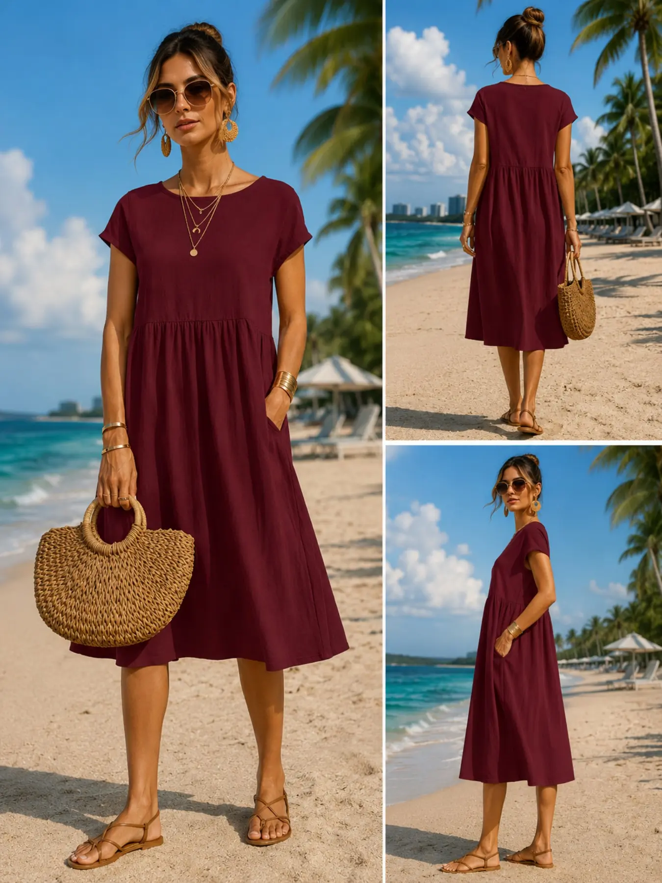 Women’s Casual Midi Dress with - Midi Dress recension och pris